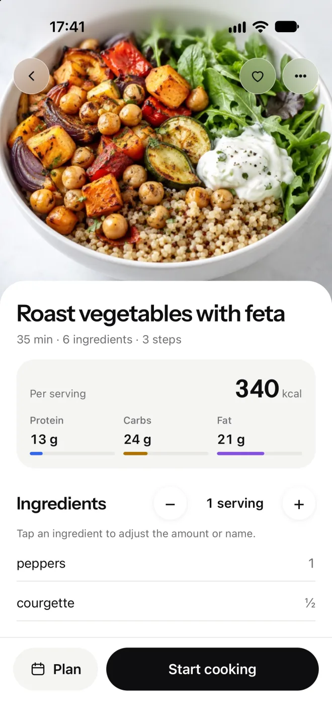 myfoody recipe with photo, nutrition per serving and ingredients